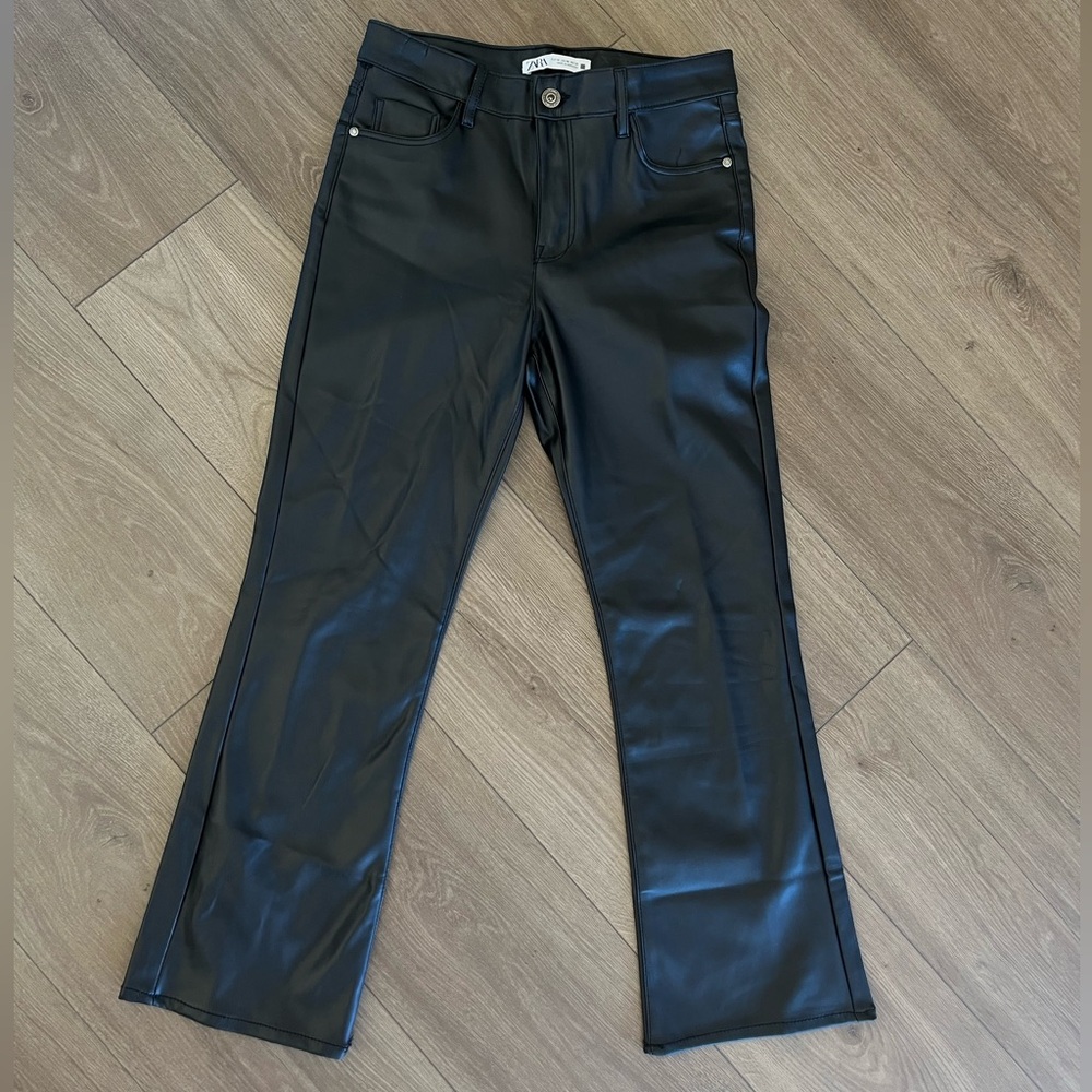 Black Women's Faux Leather Pant